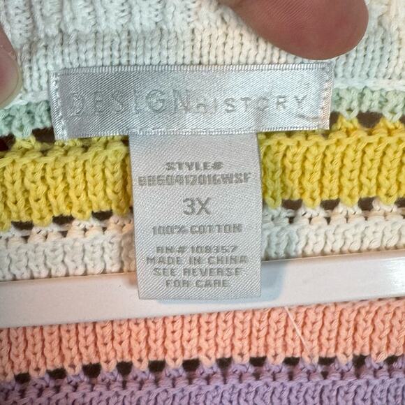 Design History Pastel Combo Striped Sleeveless Sweater Size 3X - Picture 4 of 7